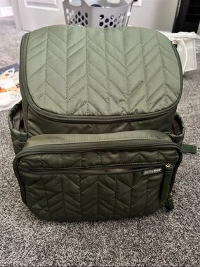 Skip Hop Quilted Olive Green Backpack